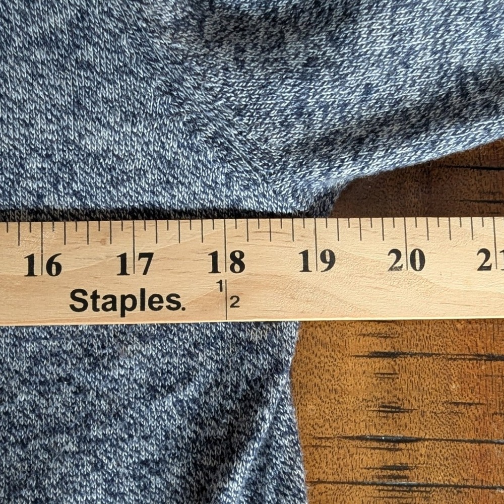 Talbots Blue Marled Cotton Cashmere Open Front Cardigan Longline Textured Knit - Picture 6 of 8